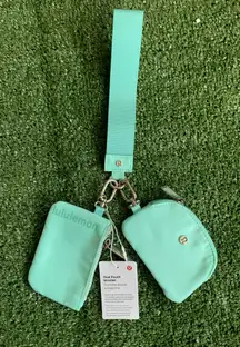 Mint green dual pouch wristlet lily lemon