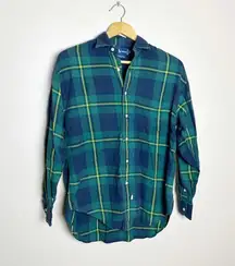 Vintage  Ralph Lauren Oversized Plaid Shirt Size 6 EUC