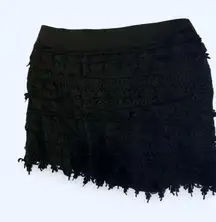 Express Black lace shorts with fringe detail M
