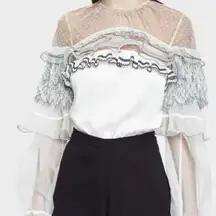 Self-Portrait Blouse Size Small Long Sleeves Bridal Kate Middleton