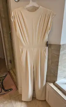 Ivory Pleated Jumpsuit