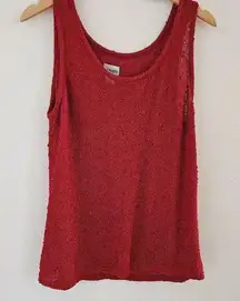 Chico's Women's size 3 / Lg Red French Crew Tank Sleeveless Blouse |  Bay Shirt