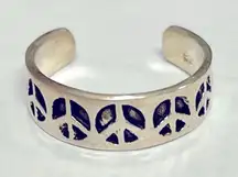 Sterling Silver Peace Sign Adjustable Toe Ring