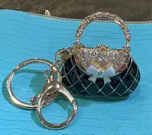 Elegant Black and Gold Keychain Bag Charm