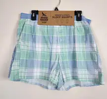 NEW Eddie Bauer Women's 2-Pack Sleep Shorts Size XL Plaid & Floral Pajama Boxers
