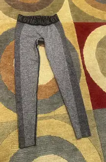 Vital Flex Low Rise Seamless Leggings Grey Logo Waistband Size XS