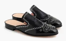 J.Crew Academy Loafer Studded Leather Mules Black