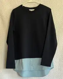Athleta  Navy Half Sweatshirt/Half Buttondown Size M