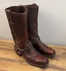 Frye 12R Harness Square Toe Moto Boots 77250 Made In USA Women’s 8.5 M