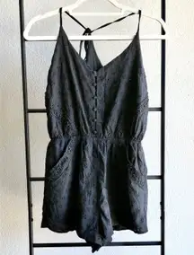 Black Eyelet Romper