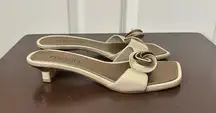 Moda  Slip on Champagne Heel Sandal Size 10