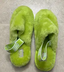 UGG Vibrant Green Fluffy Slippers