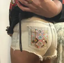 Embroidered Short shorts, distressed denim shorts, boho shorts, western shorts