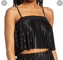 Bp. Plisse crop‎ camisole in black size Large NEW #bp451527MI