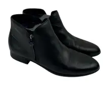 *Munro Averee Boots Womens 10N Black Leather Comfort Quiet Luxury Zip Bootie