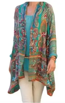 Soft Surroundings Southwestern Boho Miravilla Jacket Cardigan Womens Small
