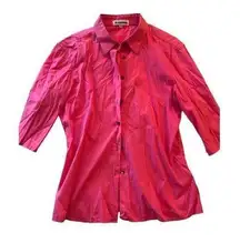 Jil Sander button front blouse top hot pink Barbie size 38