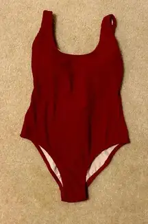 NWOT  Large Maroon One Piece Bathing Suit