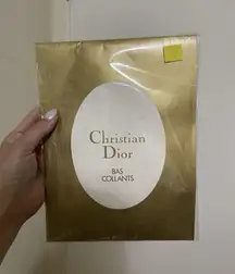 CHRISTIAN DIOR BAS COLLANTS white logo vintage pantyhose medium c2002 ytk-03