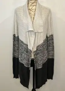 Roxy  cotton blend open front shawl collar long line cardigan sweater XL