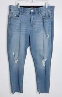 Lularoe Skinny Fit Jeans‎ Size 36 (16W) Ankle Distressed Raw Hem Slimming Panels