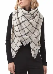 Large Classic Plaid Blanket Oversized Cozy Scarf