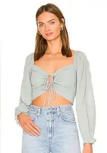 ASTR NWT Revolve  The Label Fremont Top Dusty Blue Size S