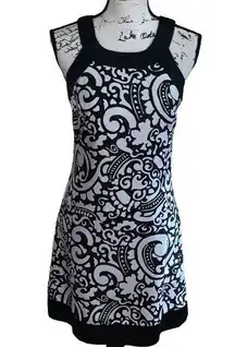 White House | Black Market  silk black & white sleeveless dress 0