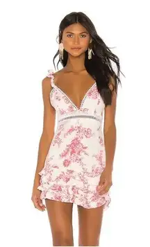 NWT - X by NBD “Dolores” floral mini dress. Linen/cotton blend. Size: Small