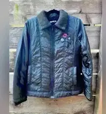 Volcom Puffer Thermal Jacket Ski Snow Snowboarding  Winter Black Zip Up