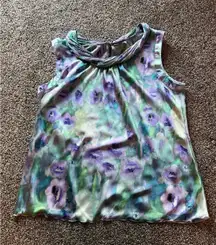 Roz & Ali Women's Purple/Green floral sleeveless blouse size‎ 2X
