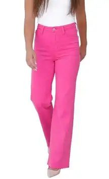 Judy Blue High Waist 90’s Straight Leg Jeans Women’s Size 11/30 Hot Pink