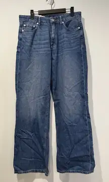 NEW Aeropostale Wide Leg Jeans Womens 10 High Rise Y2K Retro Baggy 100% Cotton