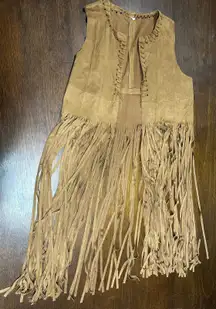 American Indian Fringe Vest Costume Indie Hippie Festival Western Cowgirl Medium