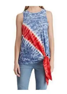 Chaps Red, White. & Blue Tie Dye Sleeveless Top XL