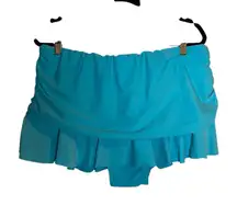 Catalina Swim Skirt Turquoise Blue Ruched‎ Sides Modest Bikini Bottom Size XXL