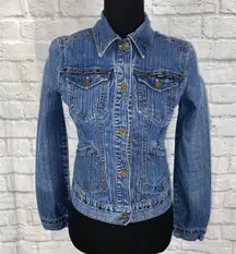 Jeans cotton blend button up denim jacket 