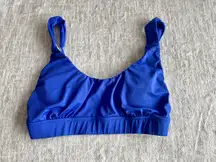 Bright Blue Twist Back Scoop Neck Bikini Top Size Large