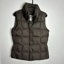 Women's Eddie Bauer Size Medium Brown 700 Fill Goose Down Puffer Vest Full Zip