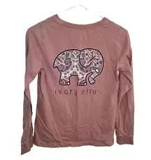 Ivory Ella Long Sleeve T-Shirt Pink Purple Floral