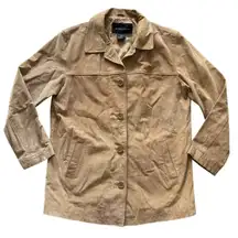 Vintage Moda International Genuine Leather Suede Jacket Sz‎ M Tan Classic y2k