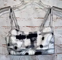 Lululemon straight up sports bra ghost weave white black sports bra 6 no pads