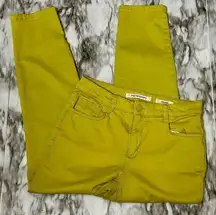 Bright Green Skinny Ankle Cropped Jeans SoHo Ankle Jeans Sz 10 Summer Vibrant