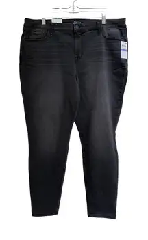 Style & Co Curvy Fit‎ Skinny Leg Mid Rise Tummy Control Jeans Size 18 Black