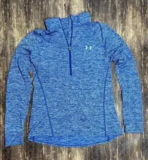 Under Armour Blue Heatgear Quarter Zip pullover size LARGE