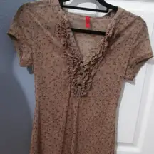 Sheer Floral BodyCon Top - Size Small