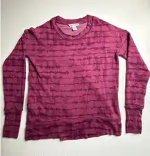 Athleta Coaster Luxe Tie Dye Shibori Striped Pink Sweatshirt size XXS