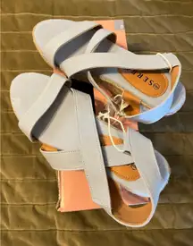 Serra Ladies Espadrille blue wedges NWT/Box Sz 8