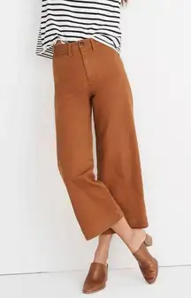 Orange Rust Retro Emmett High Waisted Wide Leg Crop Jean Trouser Pants