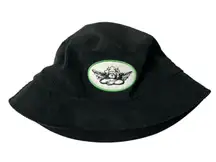 Boys Lie Corduroy Bucket Hat Black Green Cherub Angel Logo Patch One Size Y2K
